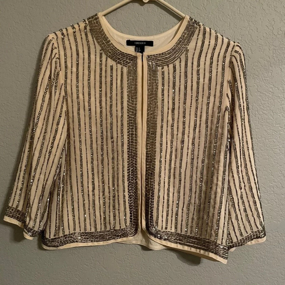 Forever 22 sequin beaded top jacket bridal party
